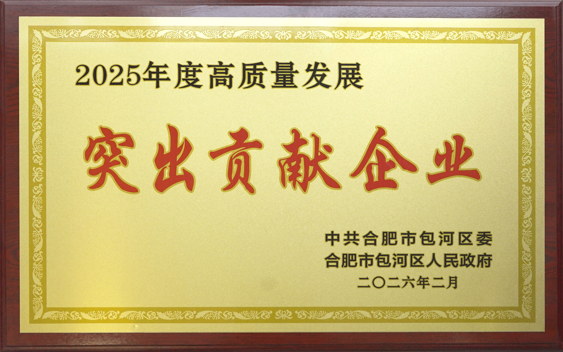 喜报|2025新澳门免费原料大全荣获包河区“高质量发展突出贡献企业”